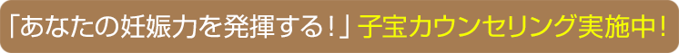 「「あなたの妊娠力を発揮する！」子宝カウンセリング実施中！